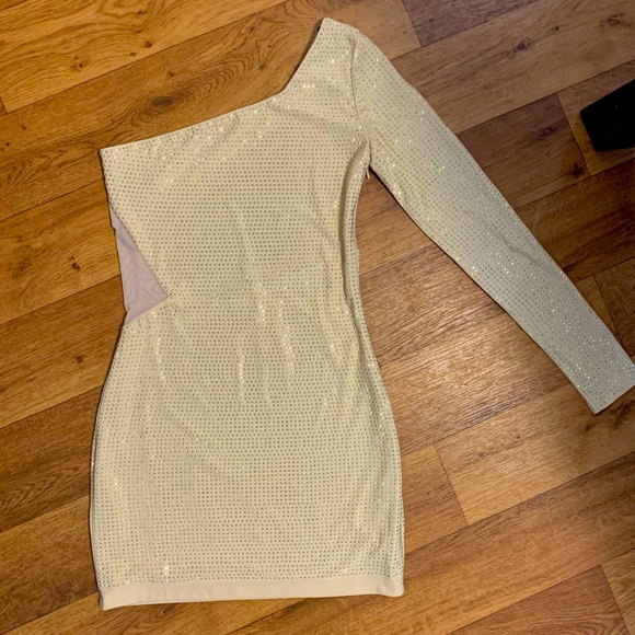 Sequin studded one shoulder bodycon dress - Picture 2 of 7